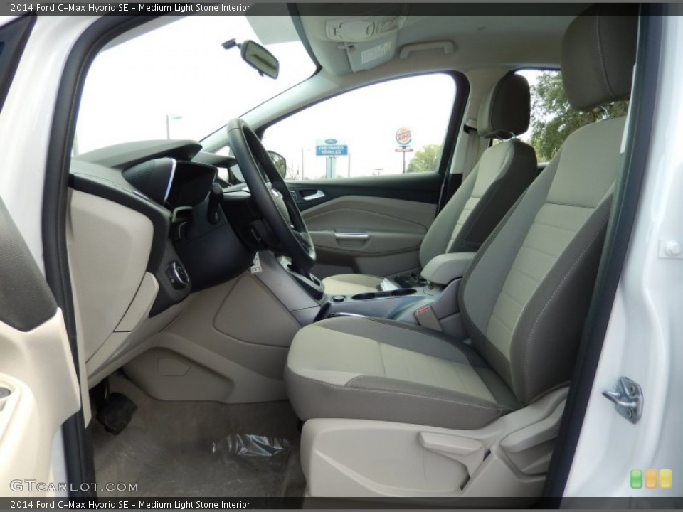 Medium Light Stone Interior Front Seat for the 2014 Ford C-Max Hybrid SE #91395961