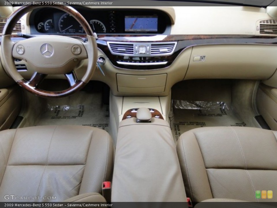 Savanna/Cashmere Interior Dashboard for the 2009 Mercedes-Benz S 550 Sedan #91406788