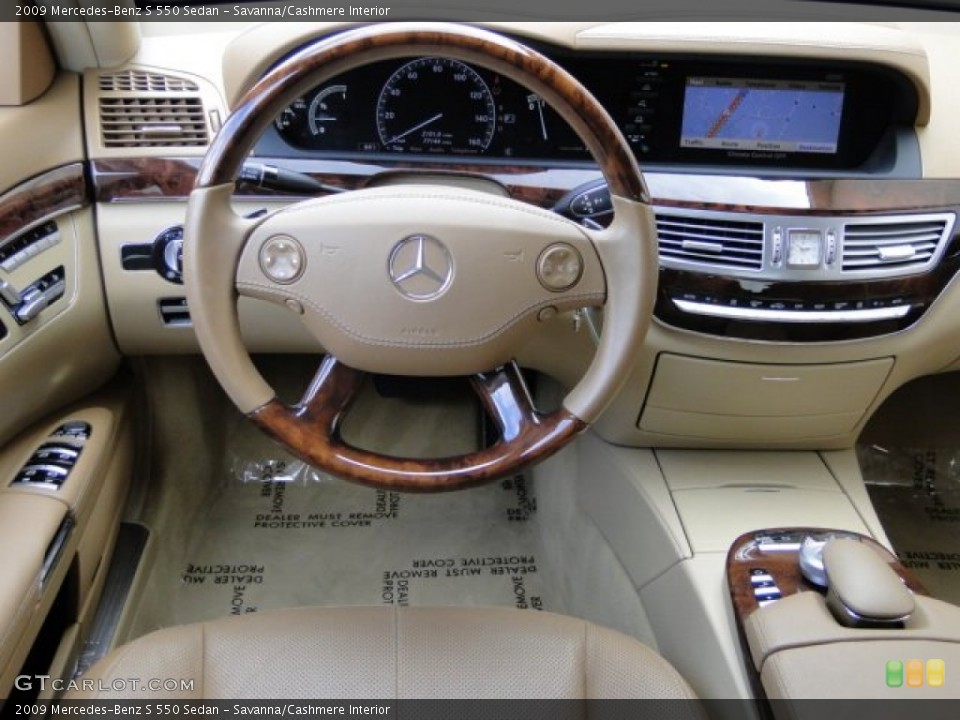 Savanna/Cashmere Interior Dashboard for the 2009 Mercedes-Benz S 550 Sedan #91406791