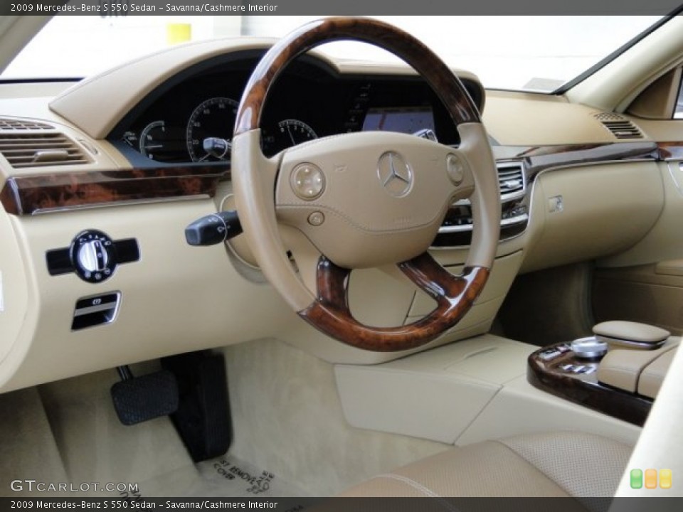 Savanna/Cashmere Interior Dashboard for the 2009 Mercedes-Benz S 550 Sedan #91406881