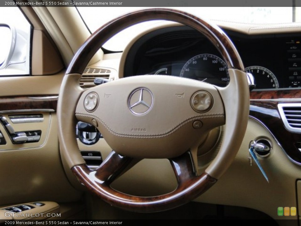 Savanna/Cashmere Interior Steering Wheel for the 2009 Mercedes-Benz S 550 Sedan #91406902