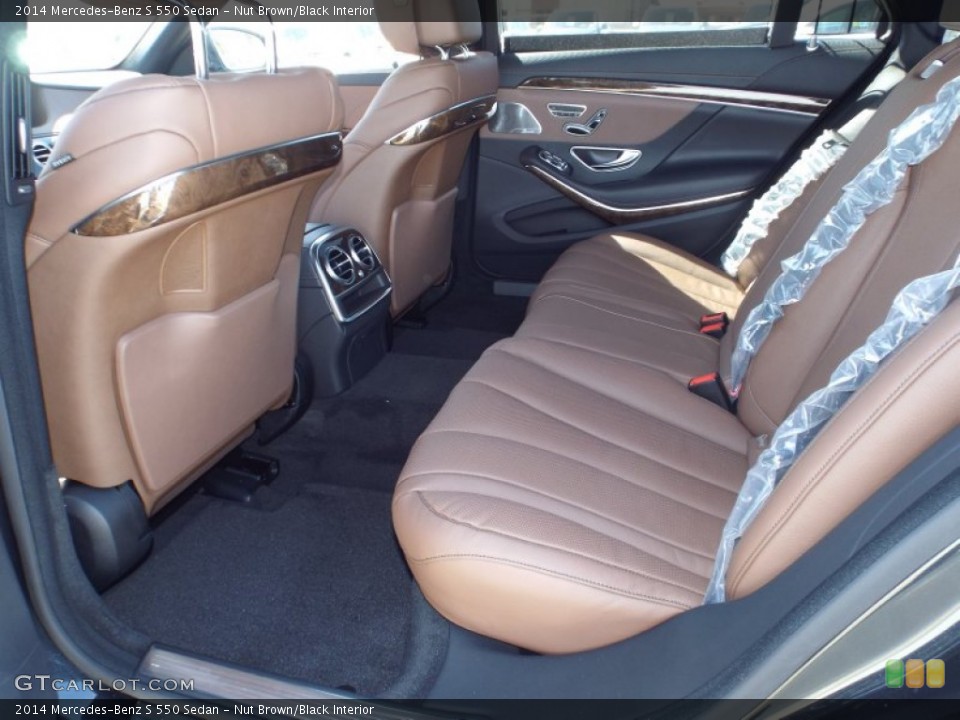 Nut Brown/Black Interior Rear Seat for the 2014 Mercedes-Benz S 550 Sedan #91425671