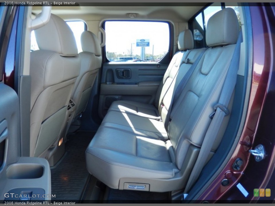 Beige Interior Rear Seat for the 2008 Honda Ridgeline RTL #91428734