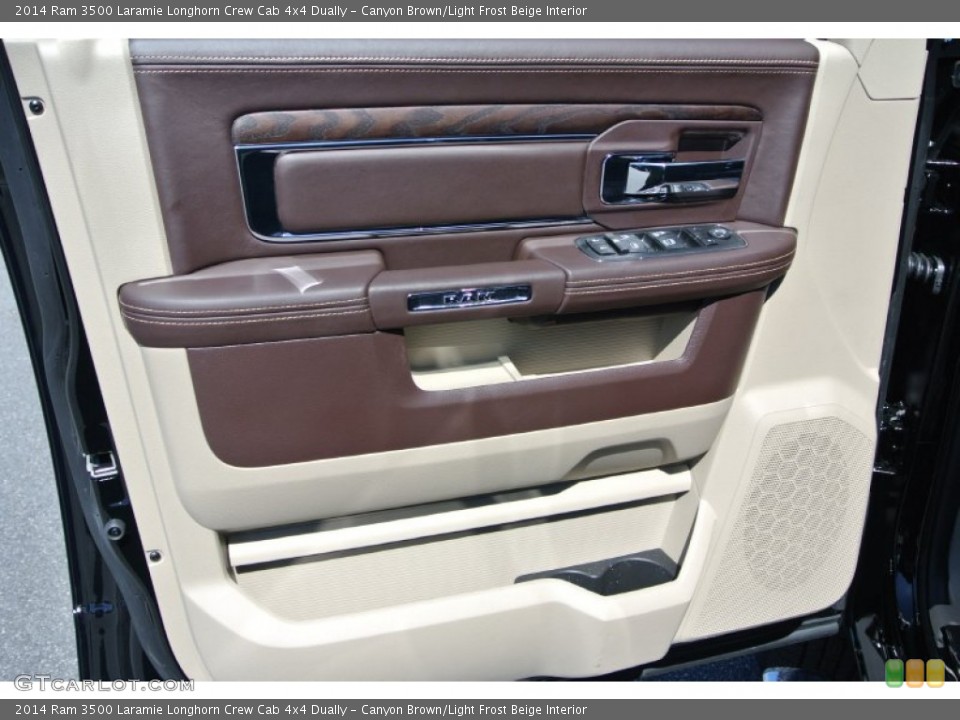 Canyon Brown/Light Frost Beige Interior Door Panel for the 2014 Ram 3500 Laramie Longhorn Crew Cab 4x4 Dually #91429886