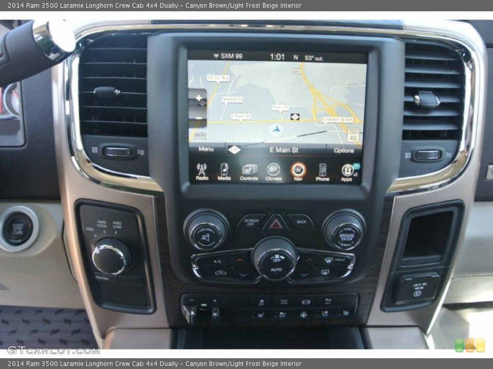 Canyon Brown/Light Frost Beige Interior Controls for the 2014 Ram 3500 Laramie Longhorn Crew Cab 4x4 Dually #91429913