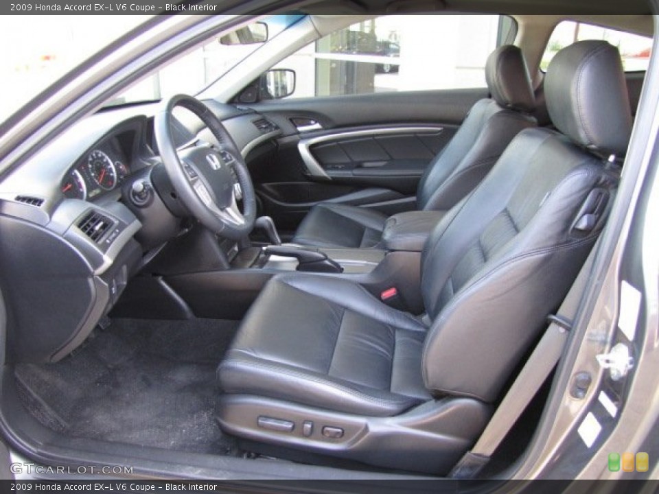 Black Interior Front Seat for the 2009 Honda Accord EX-L V6 Coupe #91436564