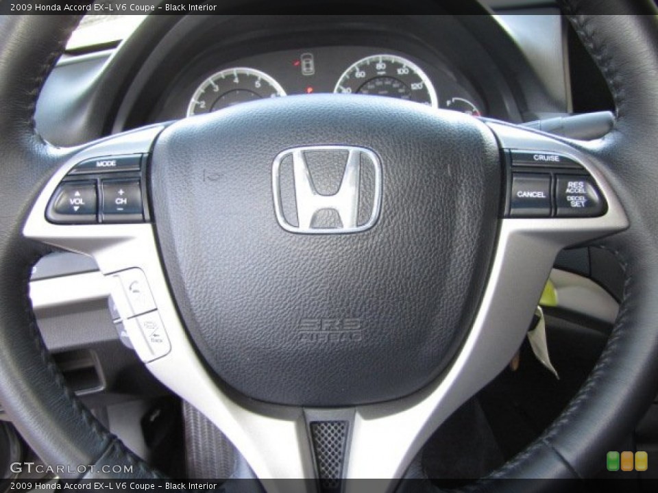 Black Interior Steering Wheel for the 2009 Honda Accord EX-L V6 Coupe #91436804