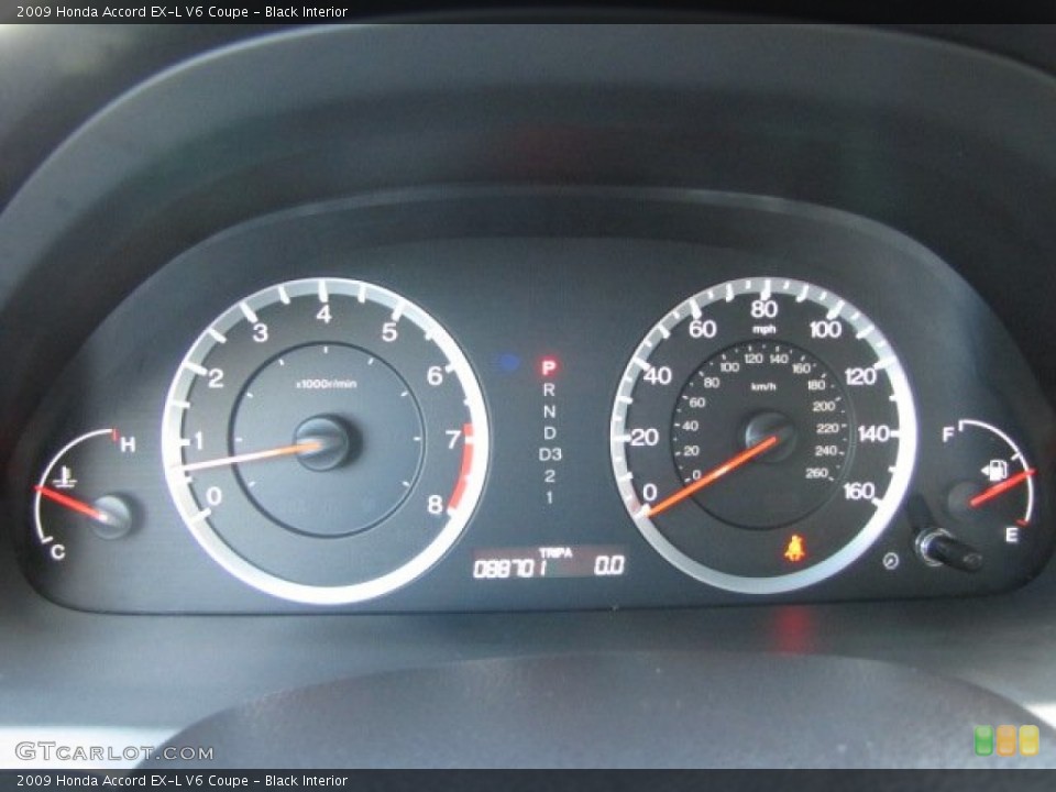 Black Interior Gauges for the 2009 Honda Accord EX-L V6 Coupe #91436852