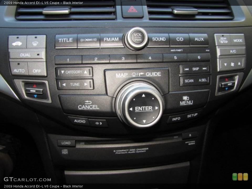 Black Interior Controls for the 2009 Honda Accord EX-L V6 Coupe #91436942