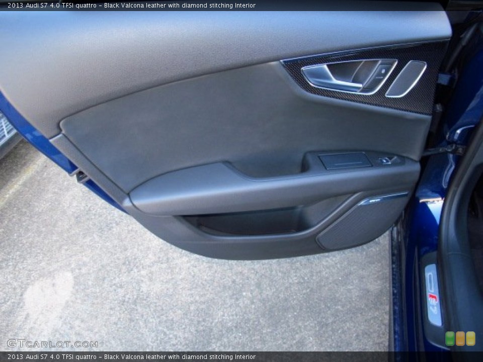 Black Valcona leather with diamond stitching Interior Door Panel for the 2013 Audi S7 4.0 TFSI quattro #91437383
