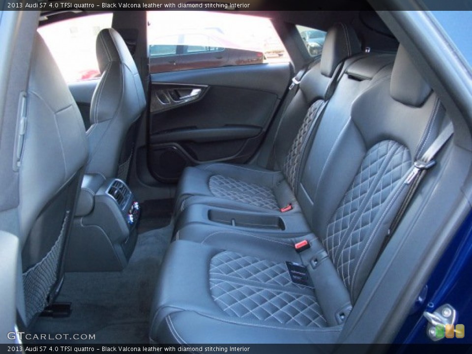 Black Valcona leather with diamond stitching Interior Rear Seat for the 2013 Audi S7 4.0 TFSI quattro #91437404