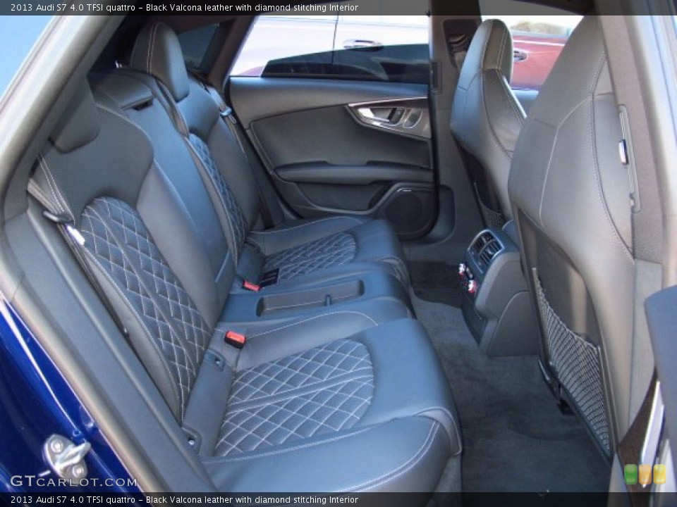 Black Valcona leather with diamond stitching Interior Rear Seat for the 2013 Audi S7 4.0 TFSI quattro #91437439