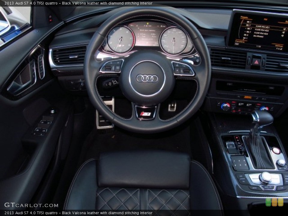 Black Valcona leather with diamond stitching Interior Dashboard for the 2013 Audi S7 4.0 TFSI quattro #91437500