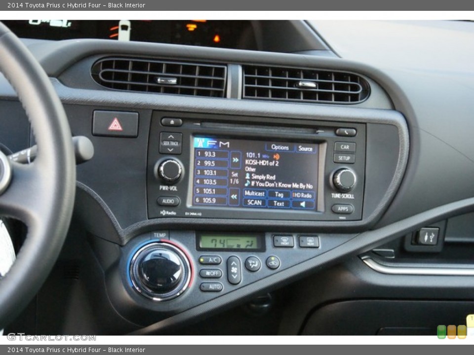 Black Interior Controls for the 2014 Toyota Prius c Hybrid Four #91478746