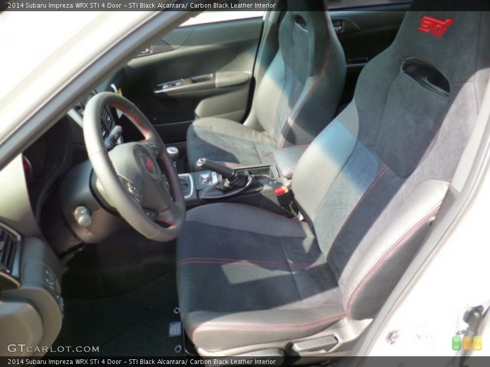 STI Black Alcantara/ Carbon Black Leather Interior Front Seat for the 2014 Subaru Impreza WRX STi 4 Door #91510582