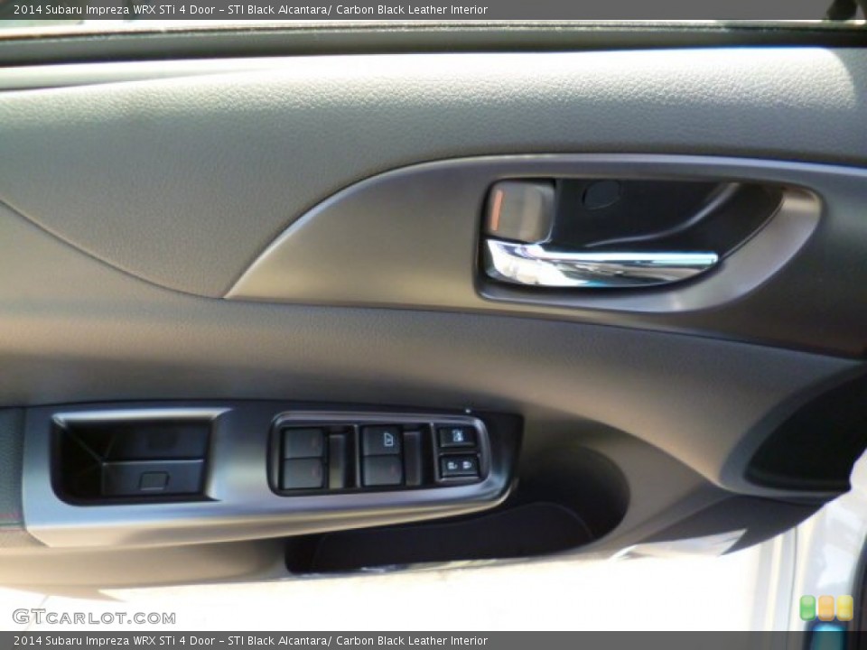 STI Black Alcantara/ Carbon Black Leather Interior Door Panel for the 2014 Subaru Impreza WRX STi 4 Door #91510612