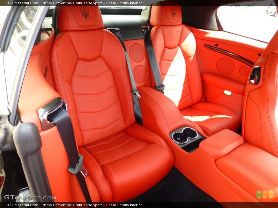 Rosso Corallo Interior Rear Seat for the 2014 Maserati GranTurismo Convertible GranCabrio Sport #91576256