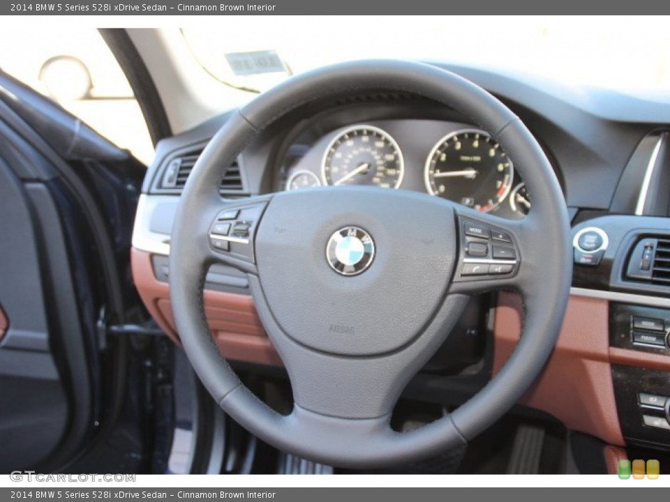 Cinnamon Brown Interior Steering Wheel for the 2014 BMW 5 Series 528i xDrive Sedan #91579052