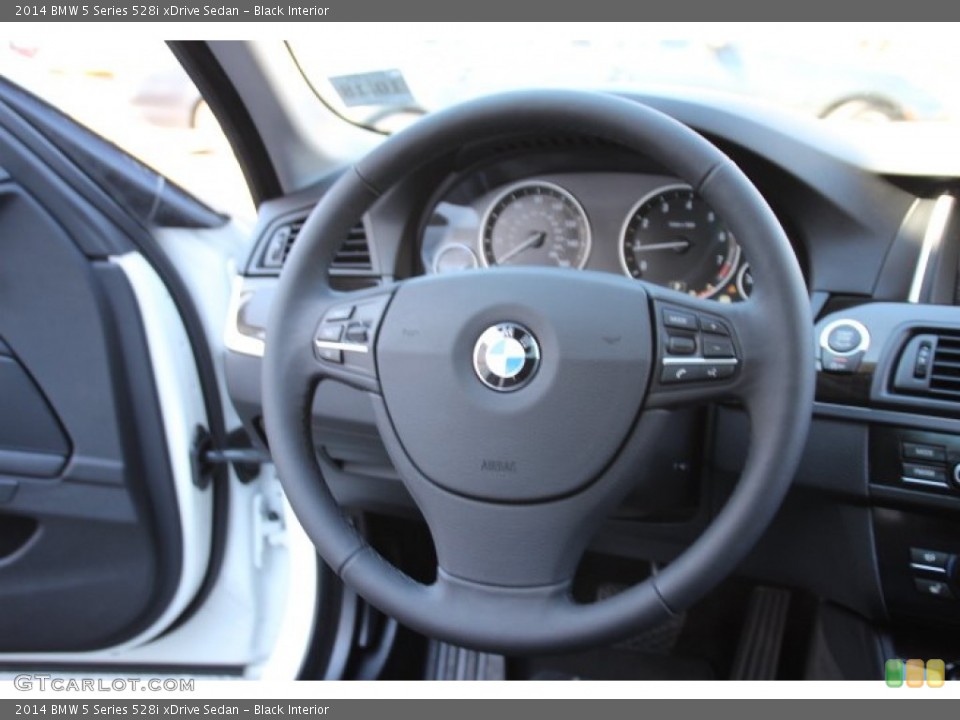 Black Interior Steering Wheel for the 2014 BMW 5 Series 528i xDrive Sedan #91580720