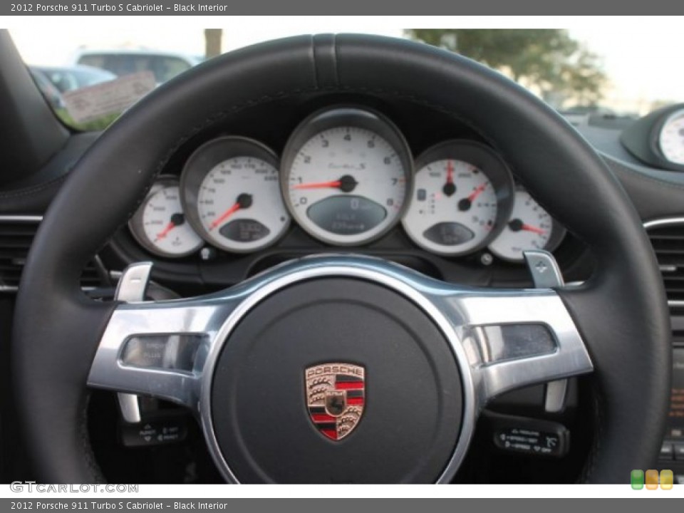 Black Interior Steering Wheel for the 2012 Porsche 911 Turbo S Cabriolet #91597112