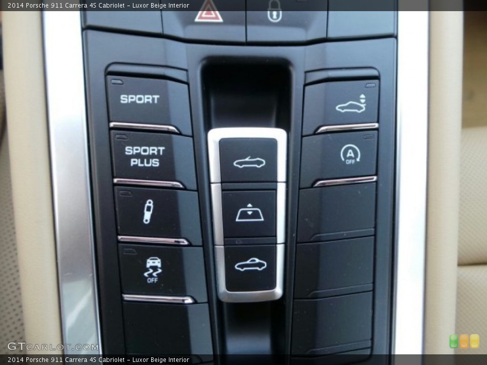 Luxor Beige Interior Controls for the 2014 Porsche 911 Carrera 4S Cabriolet #91611576