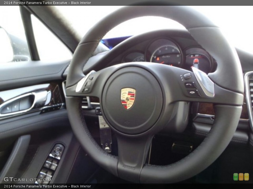 Black Interior Steering Wheel for the 2014 Porsche Panamera Turbo Executive #91615161