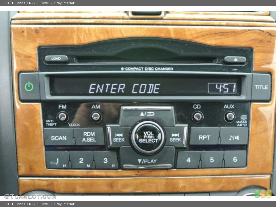 Gray Interior Audio System for the 2011 Honda CR-V SE 4WD #91616193
