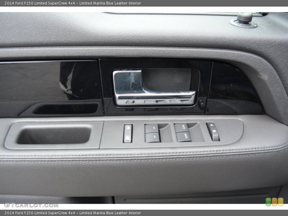 Limited Marina Blue Leather Interior Controls for the 2014 Ford F150 Limited SuperCrew 4x4 #91618185