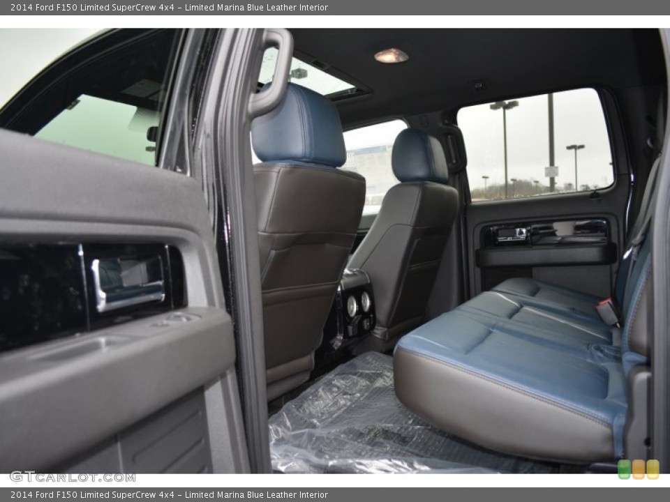 Limited Marina Blue Leather Interior Rear Seat for the 2014 Ford F150 Limited SuperCrew 4x4 #91618257