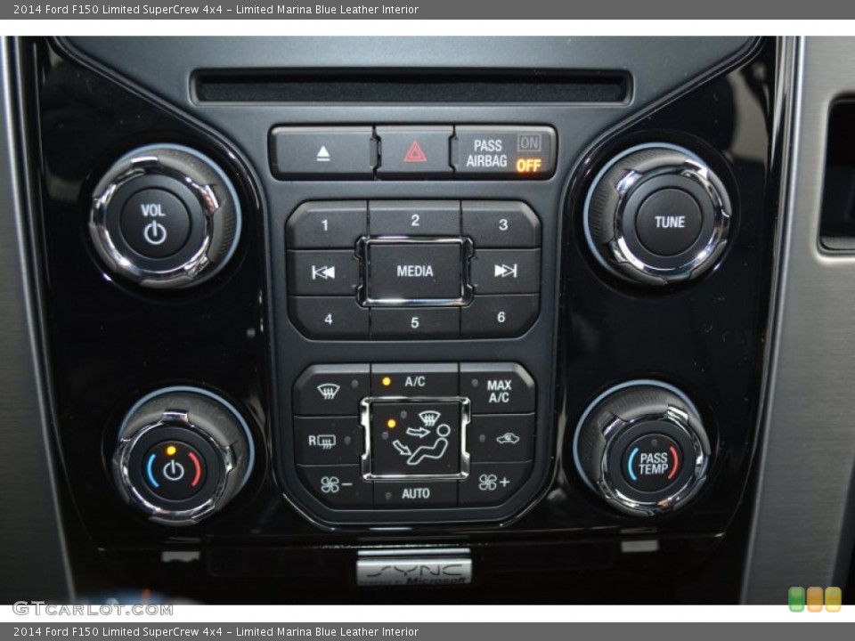 Limited Marina Blue Leather Interior Controls for the 2014 Ford F150 Limited SuperCrew 4x4 #91618510