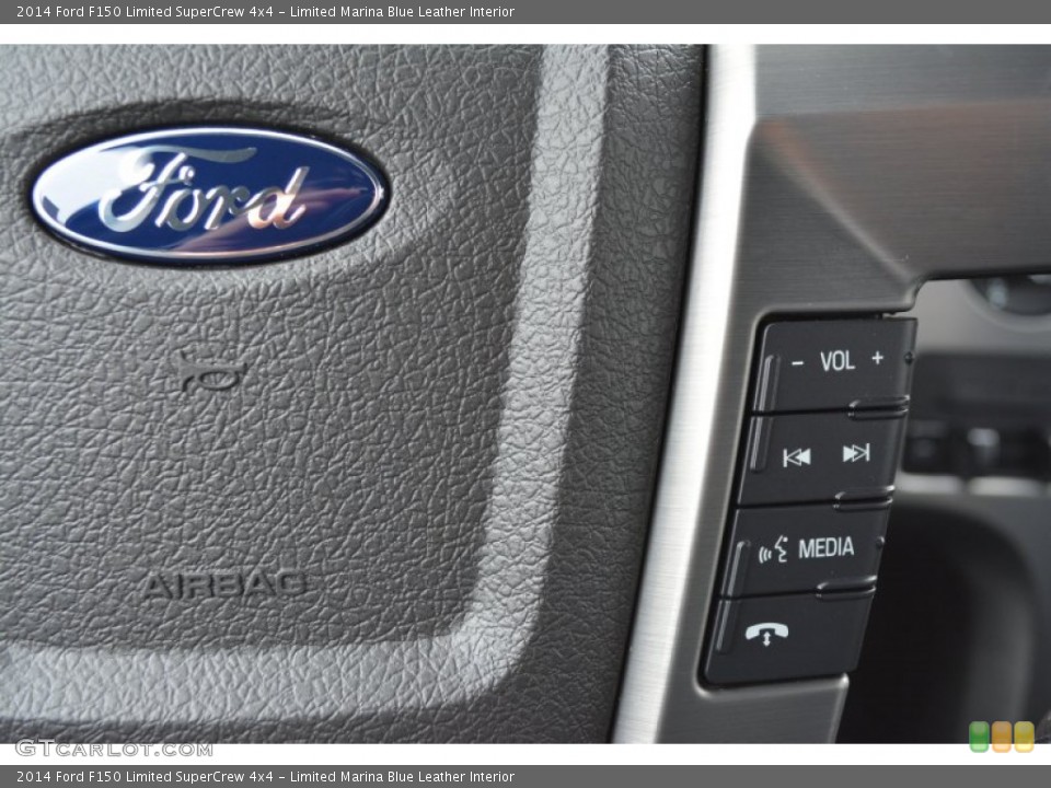 Limited Marina Blue Leather Interior Controls for the 2014 Ford F150 Limited SuperCrew 4x4 #91618638