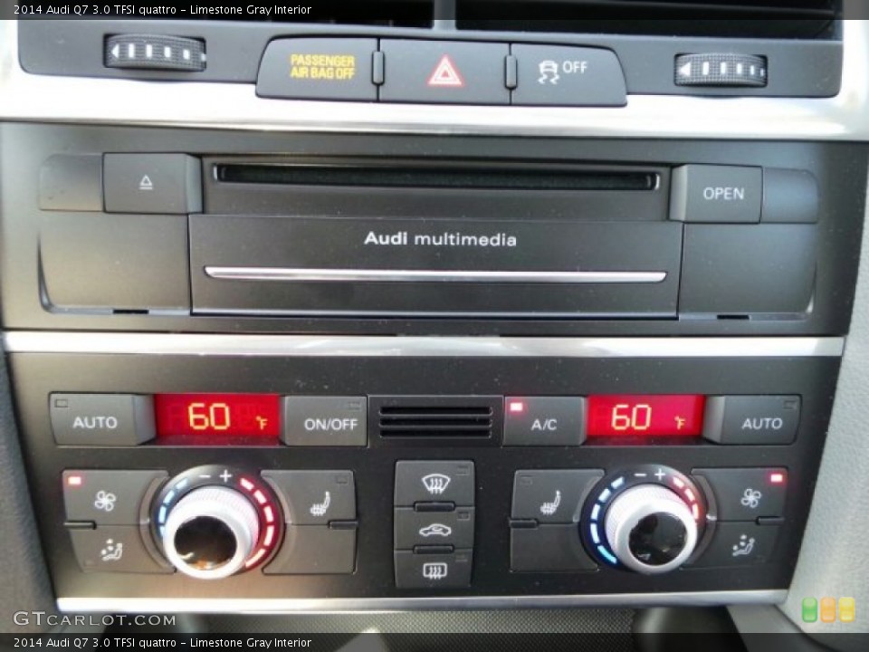 Limestone Gray Interior Controls for the 2014 Audi Q7 3.0 TFSI quattro #91619145