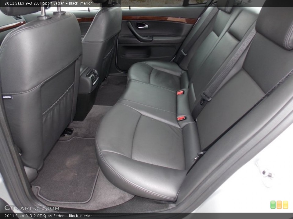 Black Interior Rear Seat for the 2011 Saab 9-3 2.0T Sport Sedan #91622481