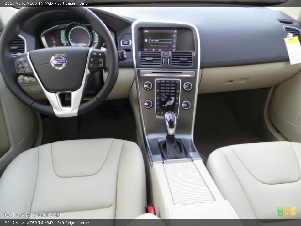 Soft Beige Interior Dashboard for the 2015 Volvo XC60 T6 AWD #91625694