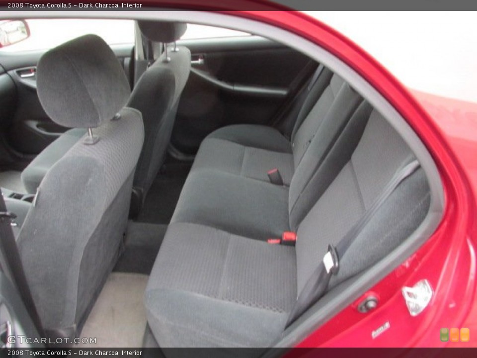 Dark Charcoal Interior Rear Seat for the 2008 Toyota Corolla S #91631763