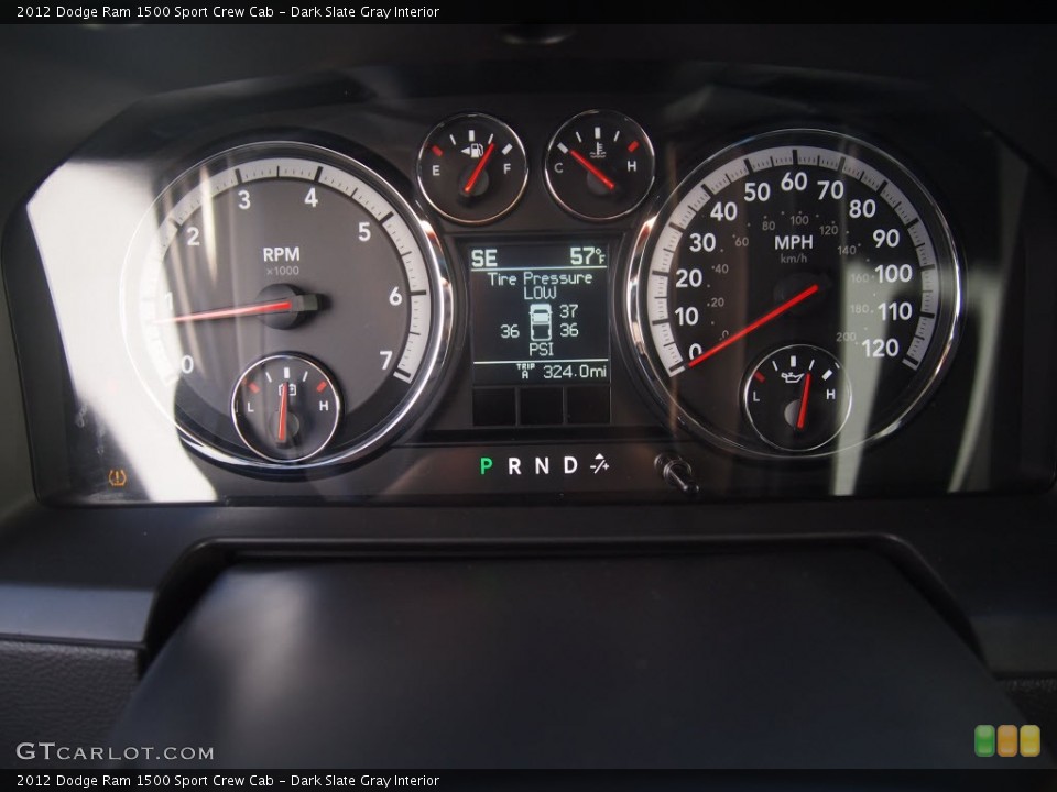 Dark Slate Gray Interior Gauges for the 2012 Dodge Ram 1500 Sport Crew Cab #91654673