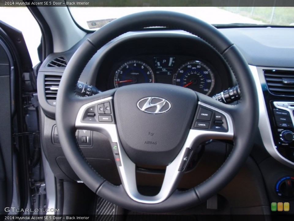 Black Interior Steering Wheel for the 2014 Hyundai Accent SE 5 Door #91667285