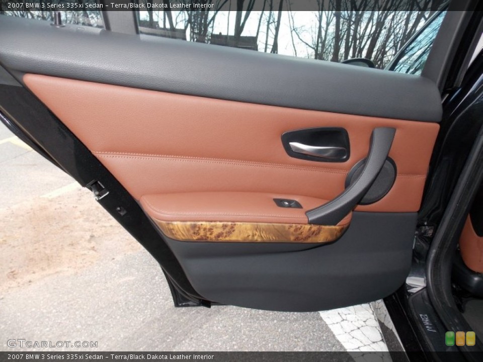 Terra/Black Dakota Leather Interior Door Panel for the 2007 BMW 3 Series 335xi Sedan #91669868