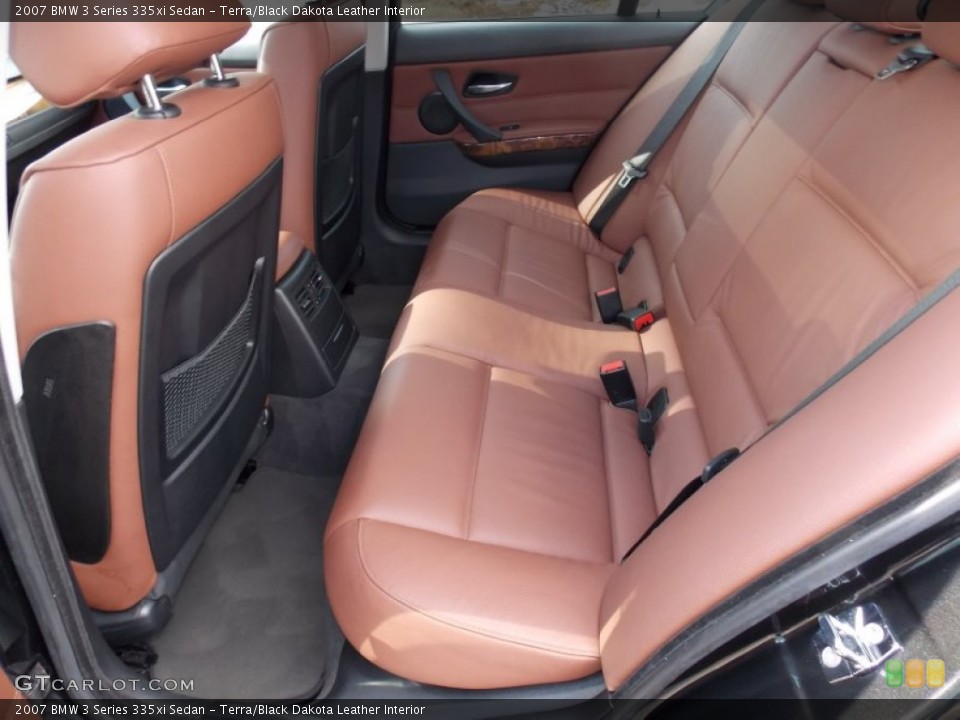 Terra/Black Dakota Leather Interior Rear Seat for the 2007 BMW 3 Series 335xi Sedan #91669928
