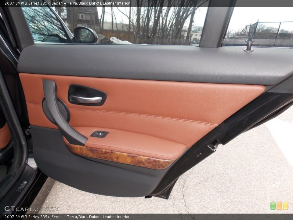 Terra/Black Dakota Leather Interior Door Panel for the 2007 BMW 3 Series 335xi Sedan #91670033