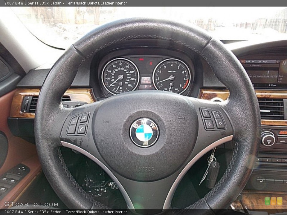 Terra/Black Dakota Leather Interior Steering Wheel for the 2007 BMW 3 Series 335xi Sedan #91670249