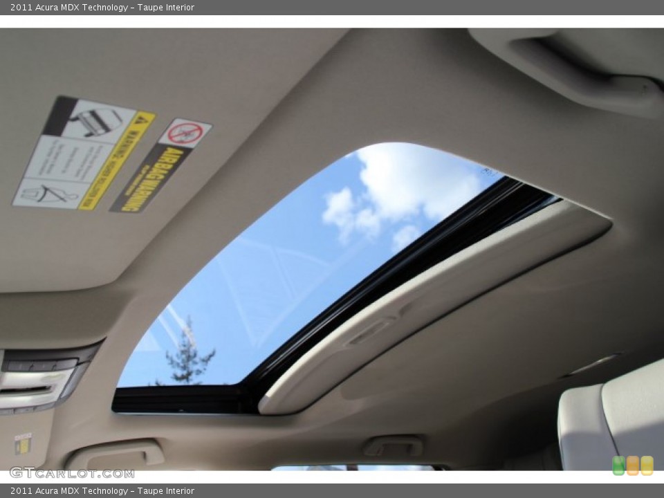 Taupe Interior Sunroof for the 2011 Acura MDX Technology #91678292