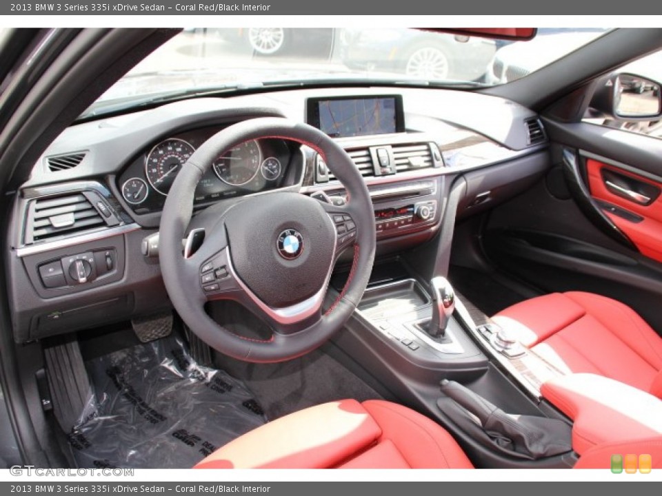 Coral Red/Black Interior Photo for the 2013 BMW 3 Series 335i xDrive Sedan #91680476