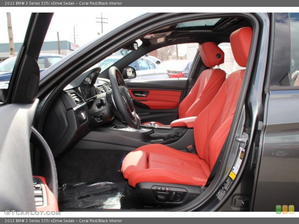 Coral Red/Black Interior Front Seat for the 2013 BMW 3 Series 335i xDrive Sedan #91680488