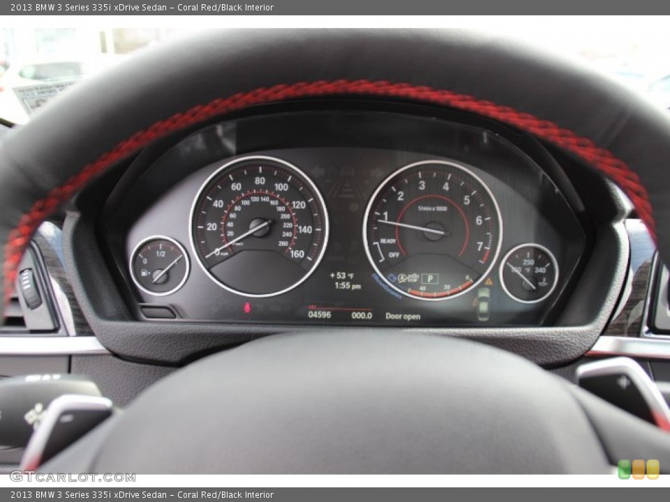 Coral Red/Black Interior Gauges for the 2013 BMW 3 Series 335i xDrive Sedan #91680638