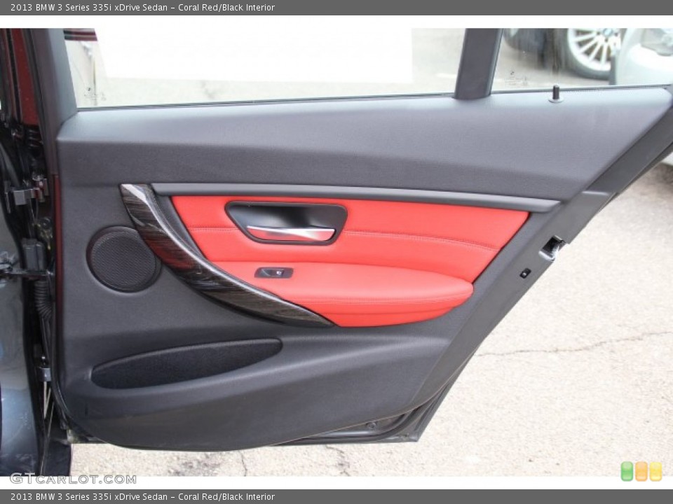 Coral Red/Black Interior Door Panel for the 2013 BMW 3 Series 335i xDrive Sedan #91680704