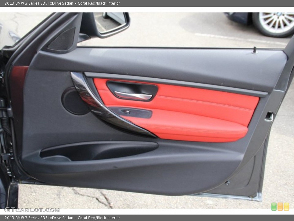 Coral Red/Black Interior Door Panel for the 2013 BMW 3 Series 335i xDrive Sedan #91680749