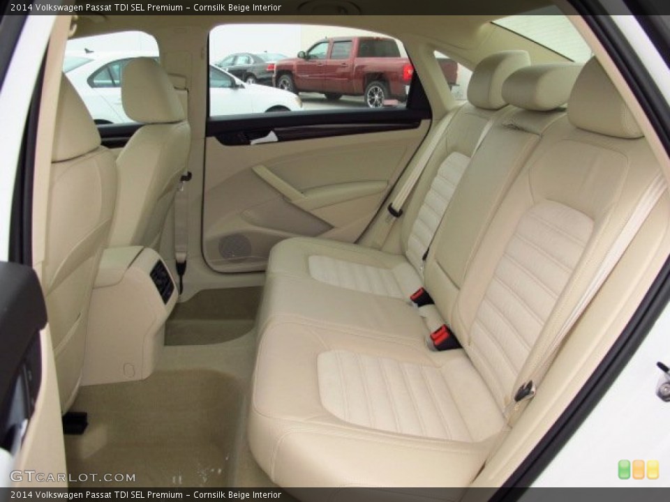Cornsilk Beige Interior Rear Seat for the 2014 Volkswagen Passat TDI SEL Premium #91686131