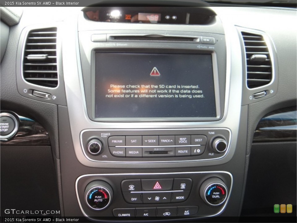 Black Interior Controls for the 2015 Kia Sorento SX AWD #91697876