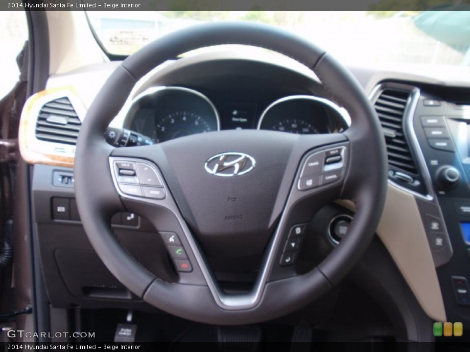 Beige Interior Steering Wheel for the 2014 Hyundai Santa Fe Limited #91718005